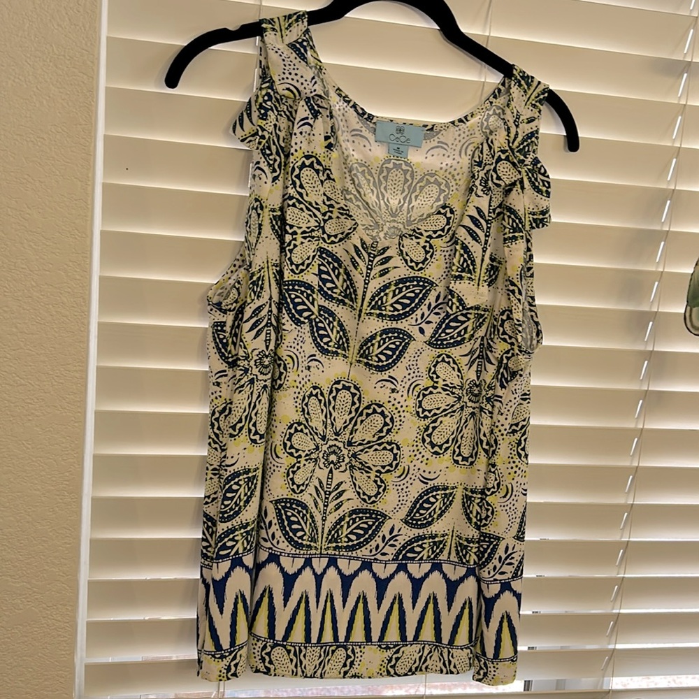 Cece Sleeveless BowTie-Shoulder V-Neck Tank Top Sz M NWOT